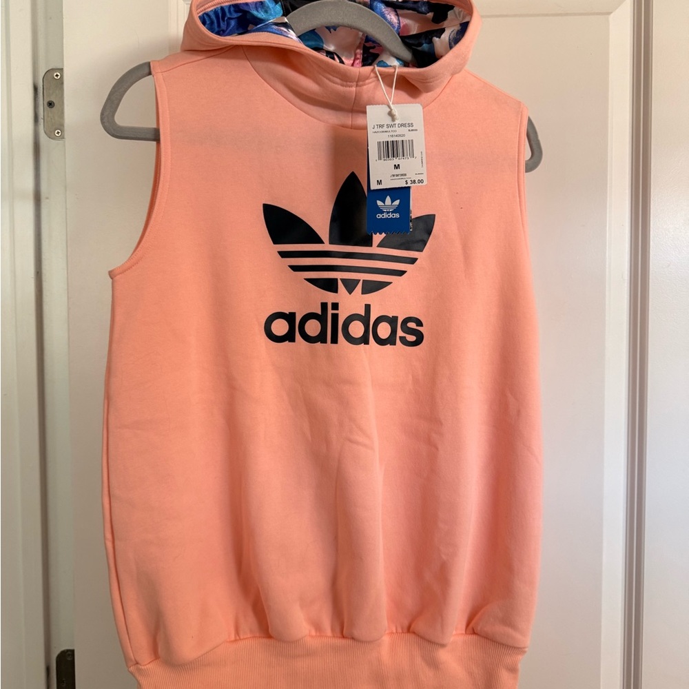 Adidas Kids Coral Sleeveless Hoodie